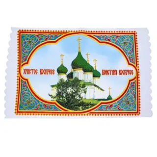 Салфетка пасхальная "Храм" золото