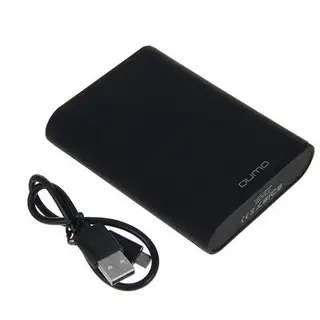 Внешний аккумулятор Qumo PowerAid, 2 USB, 10400 мАч, 1 А, корпус ABS пластик, черный