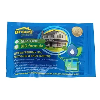 Cр-во для выгребных ям, септиков, биотуалетов ARGUS GARDEN 4 пакета*71 гр ЗИП ПАКЕТ