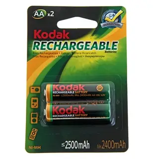 Аккумулятор Kodak, Ni-Mh, AA, HR6-2BL, 1.2В, 2500 мАч, блистер, 2 шт