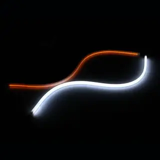 Светодиодная лента для фары Flexible, LED DRL-1, 60 см, 2шт, свет белый, при повороте жёлтый