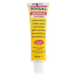 Герметик Soudal, силиконовый, универсальный, бесцветный, 60 гр