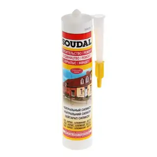 Герметик силиконовый Soudal, нейтральный, бесцветный, 300 мл