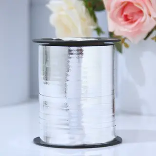 Лента для декора и подарков 0.5 см × 250 м, серебряная