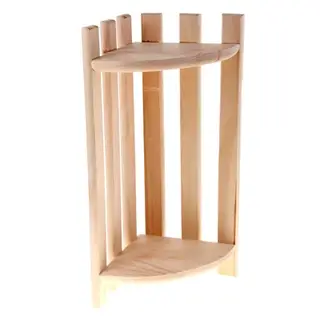 Полка Угловая двойная 50*20*20 см, кедр Огненный камень