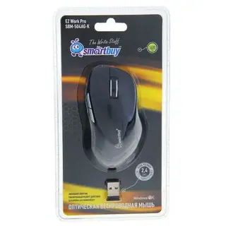 Мышь Smartbuy 504AG, беспроводная, оптическая, 1600 dpi, USB, черная