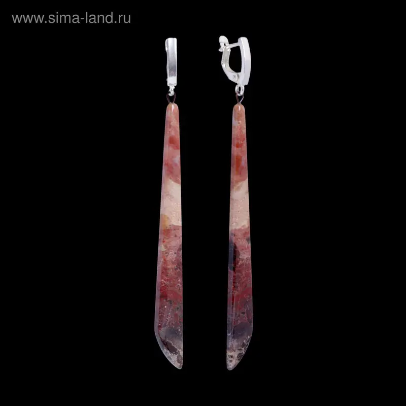 Серьги грация «Яшма песочная» капля, длинные