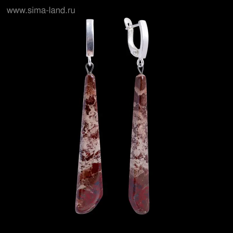 Серьги грация «Яшма песочная» капля
