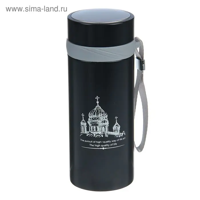 Термос гильза Church с ситом, 500 мл, 12 ч, 304 сталь, чёрный