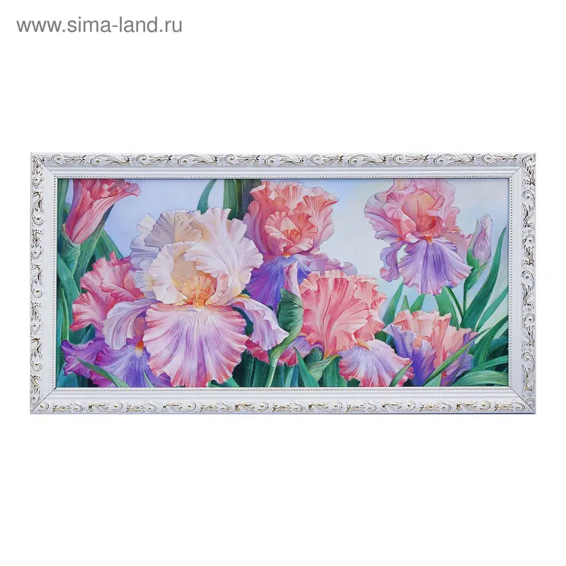 Картина "Ирисы" 40х77 см рама Бгу