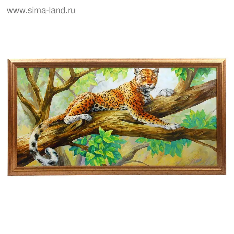 Картина "Ягуар" 57х107 МДФ рама микс