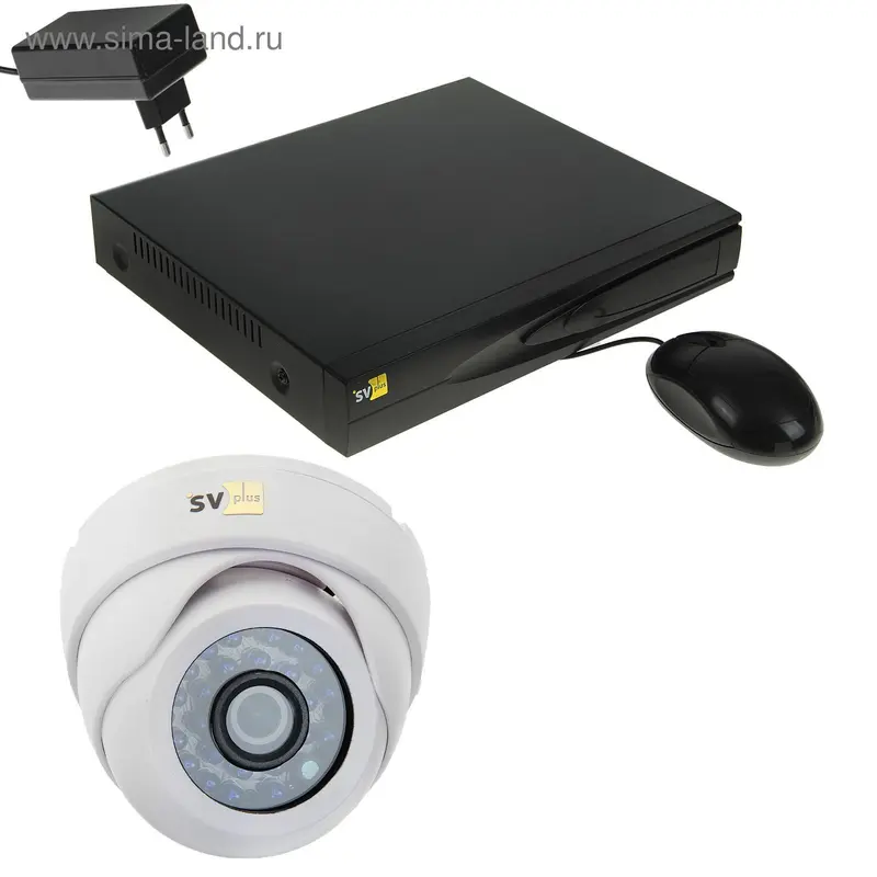 Комплект AHD видеонаблюдения SVplus VHD-Kit110H, 1 купольная камера
