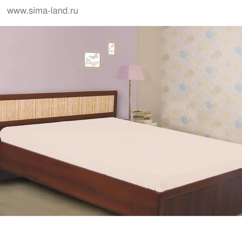 Простыня на резинке, 160х200 см, цвет шампань, 105 гр/м2