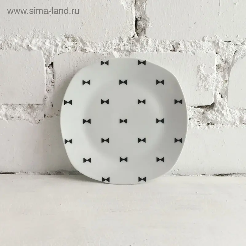Тарелка квадратная d=20 см "Бантик"