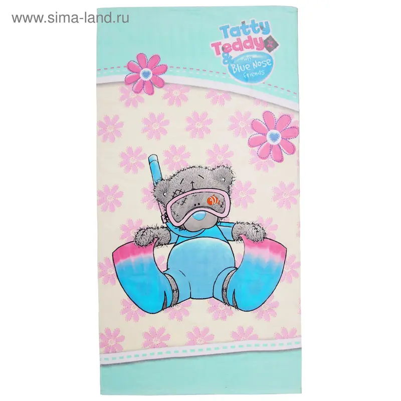 Полотенце махровое Disney Голубоносый Teddy в ластах 70*140, хлопок 100%