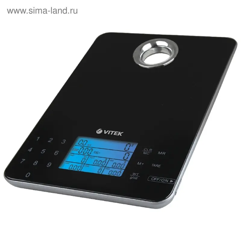 Весы кухонные Vitek VT-2411 BK, электронные, до 5 кг, чёрные