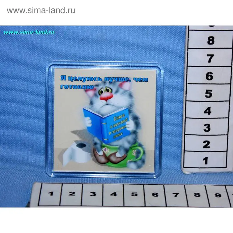 магнит стекло МП231 кот с книжкой мин 5 шт