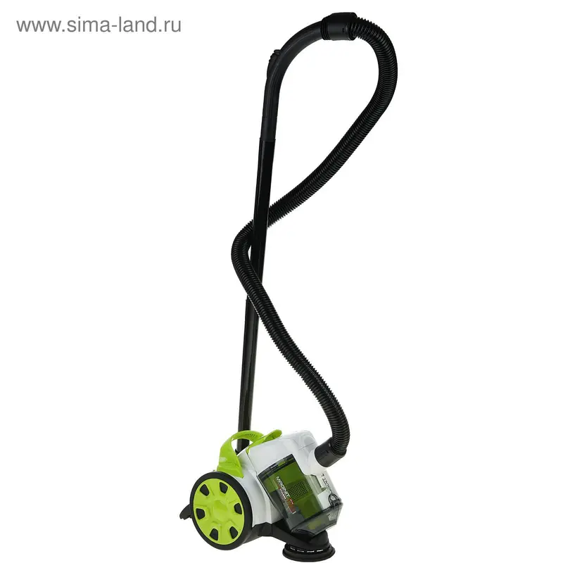 Пылесос Magnit RMV-1801, 1400 Вт, 2 л, белый/зеленый