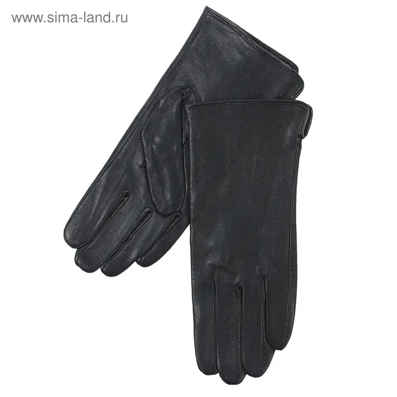 Перчатки женские, подклад - трикотаж, р-р 6,5, чёрные
