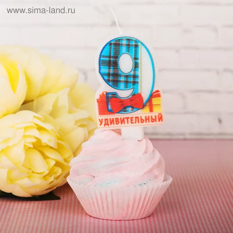 Свеча в торт цифра 9 "Удивительный"