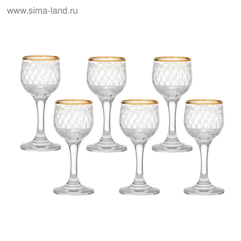 Набор рюмок для водки/ликёра 60 мл "Винтаж", 6 шт