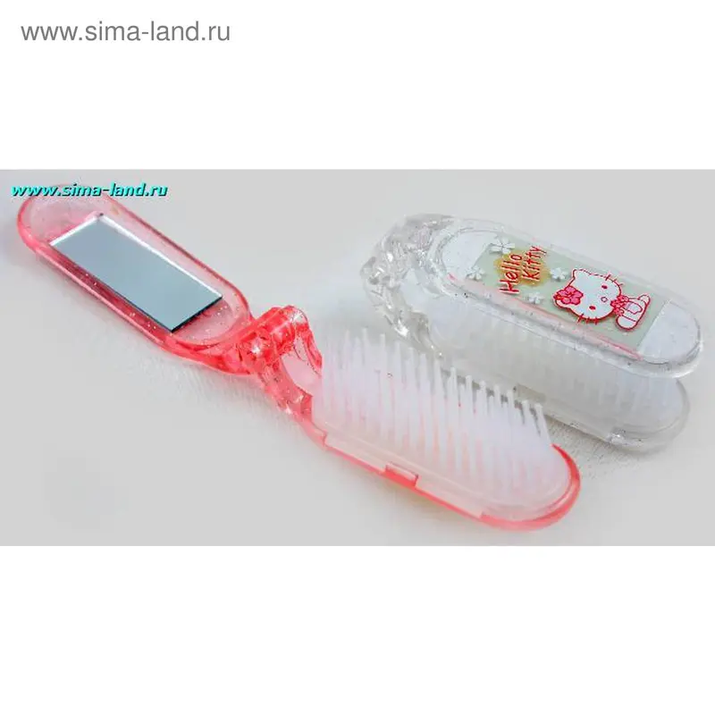 Расчёска складная, с зеркалом, цвета МИКС