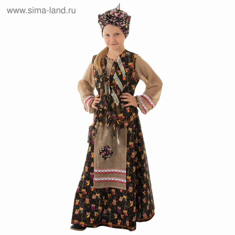 Детский карнавальный костюм "Баба-яга", р-р 56, рост 98-104 см
