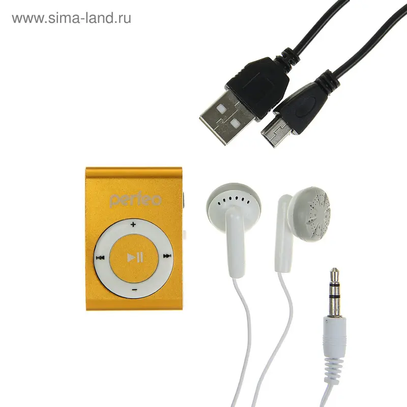 Mp3 плеер Perfeo Music Clip Titanium, цвет золото