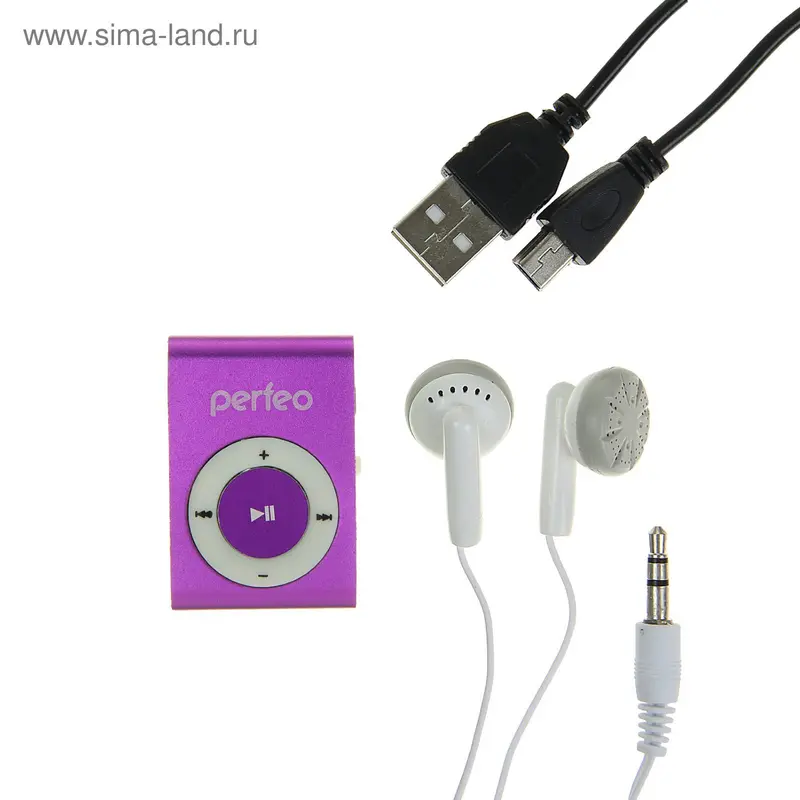 Mp3 плеер Perfeo Music Clip Titanium, фиолетовый