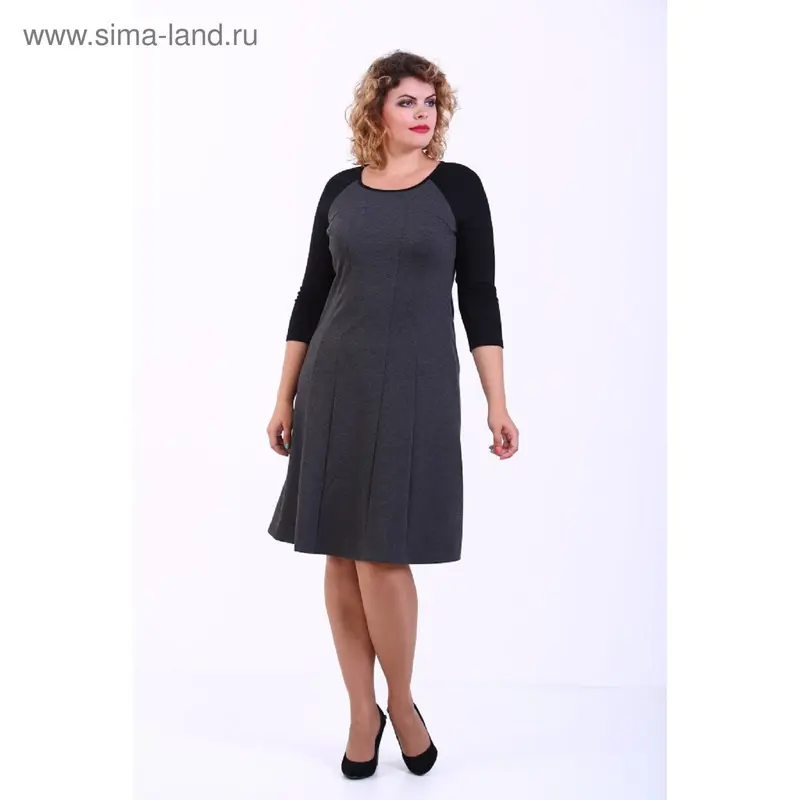 Платье женское, размер 56, цвет серо-чёрный 357Д260