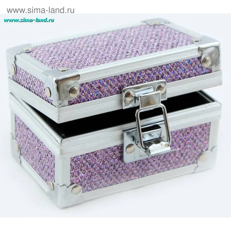 шкатулка пластик 11*7*7 см сеточка сиреневая (бокс 60 шт)