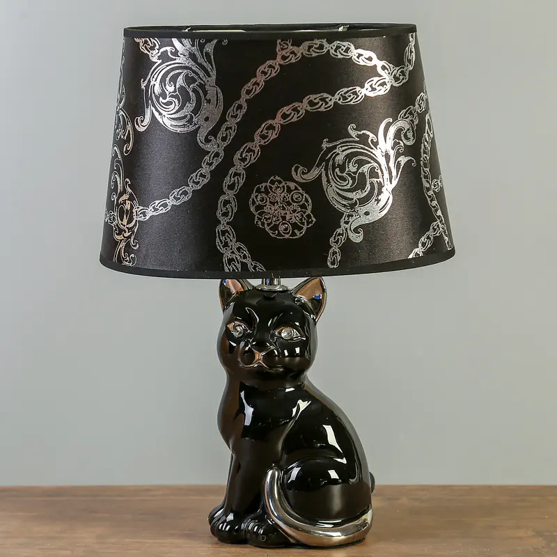 Лампа настольная "Черная кошечка", 33 см, 220V