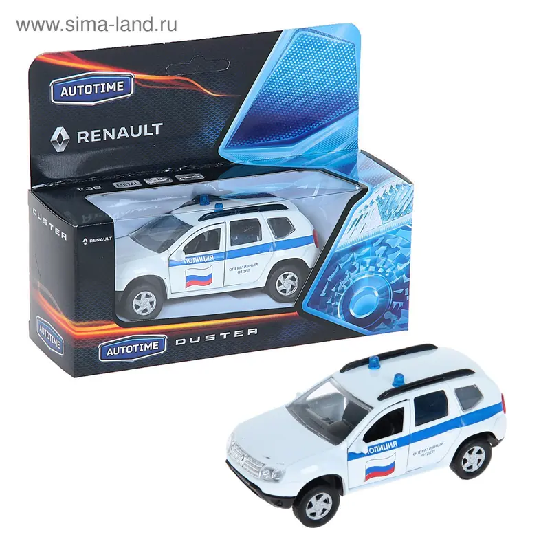 Машина металлическая Renault Duster - полиция, масштаб 1:38
