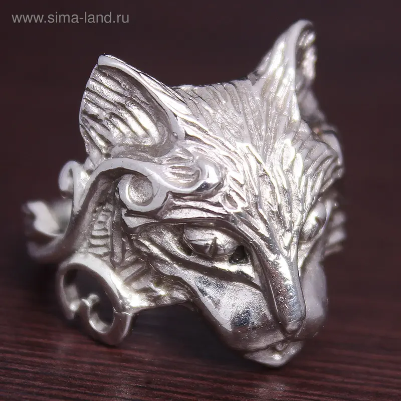 Кольцо мельхиор «Кот дикий», размер 19