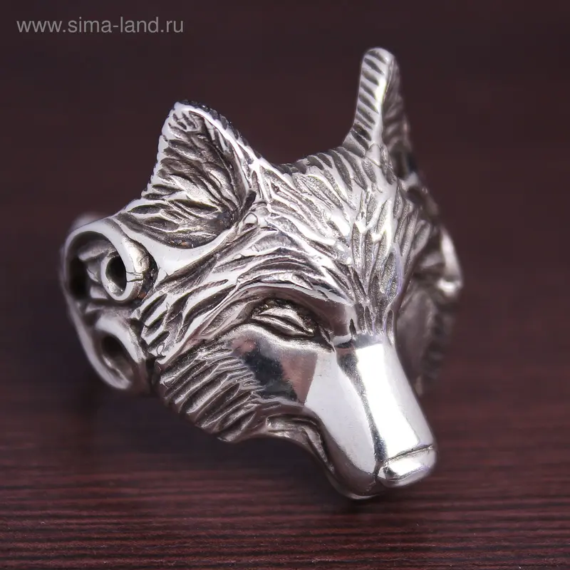 Кольцо мельхиор «Волк» крупный, цвет МИКС, размер 20,5