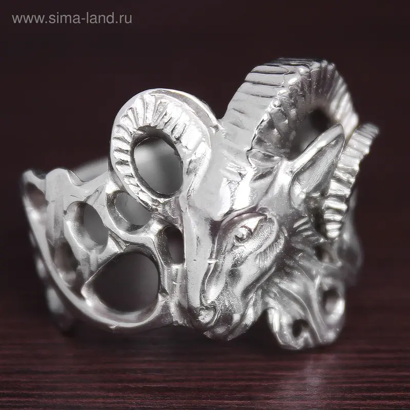 Кольцо мельхиор «Козерог», цвет МИКС, размер 18