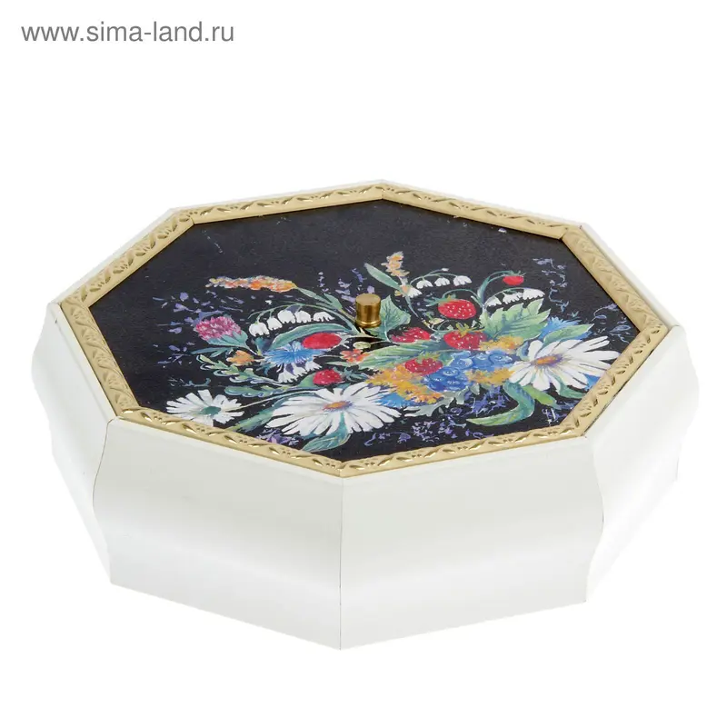 Шкатулка "Земляника" Венге 23,5х23,5х8,5 см