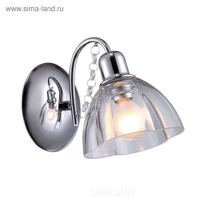 Бра "Акира" 1 лампа 40W Е14 серебро 16х13х20 см