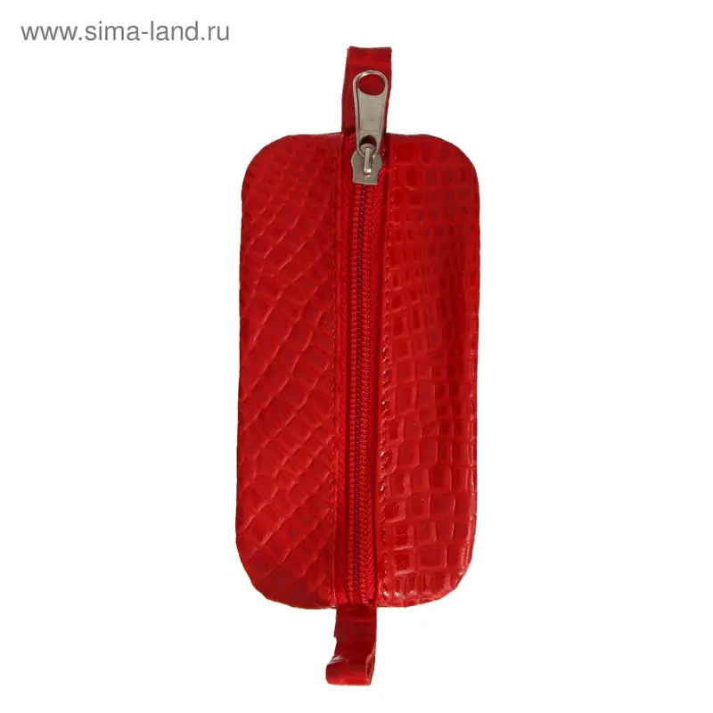 Ключница на молнии, аллигатор, цвет красный
