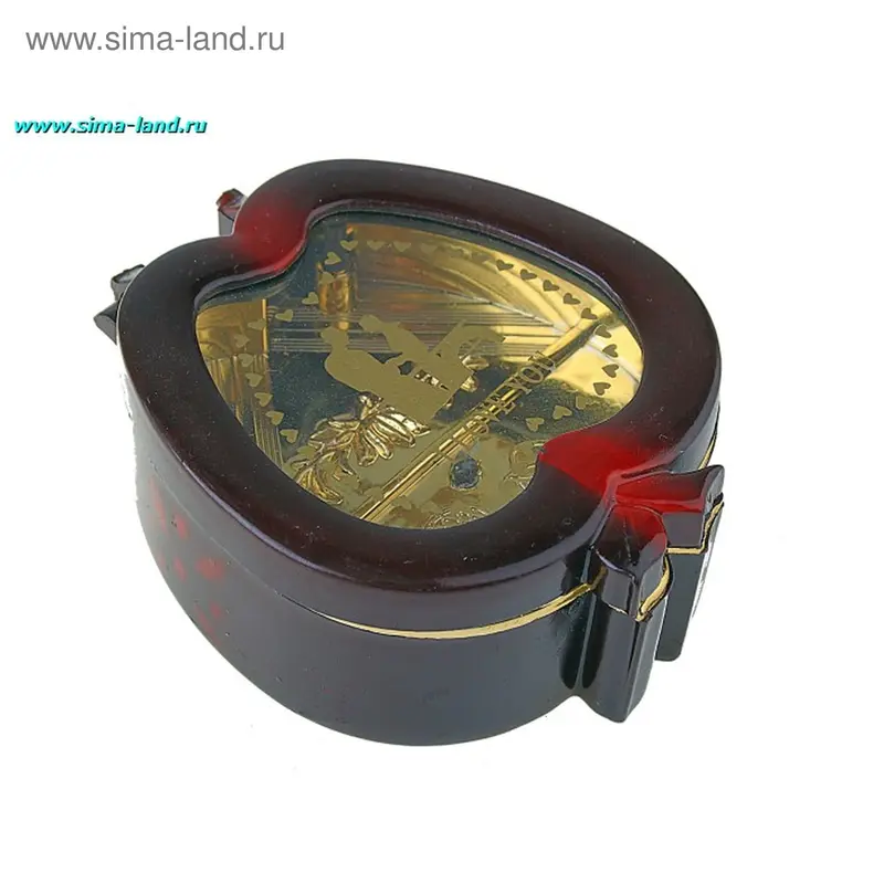 шкатулка музык пластик яблоко 7*7 см