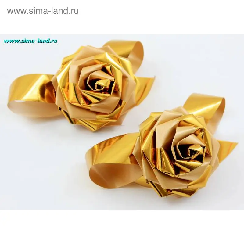 роза большая с бантом Ассорти (набор 20 шт) д.7,5