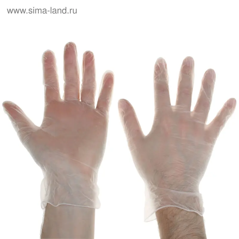 Перчатки виниловые, размер S, 100 шт/уп