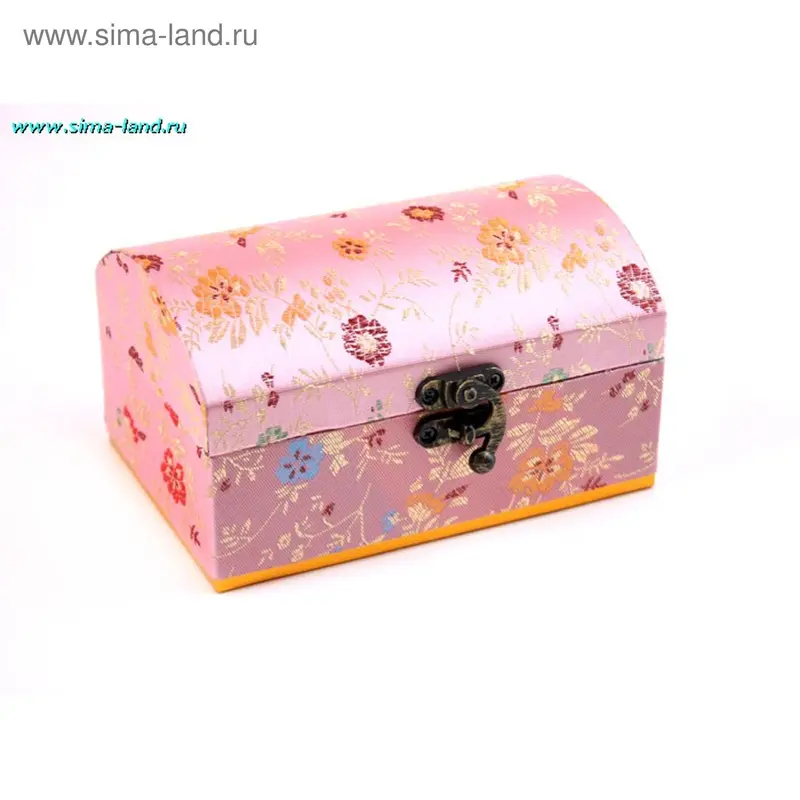 шкатулка ткань сундучок розовый 15*8,5*10 см