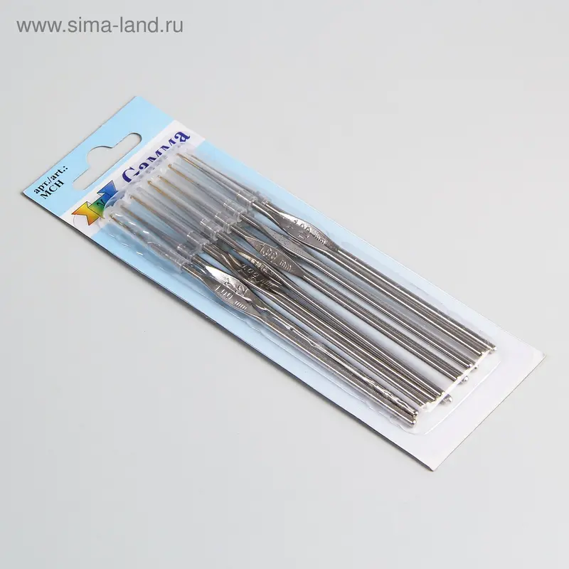 Крючки для вязания металлический, d=1мм, 12см, 12шт