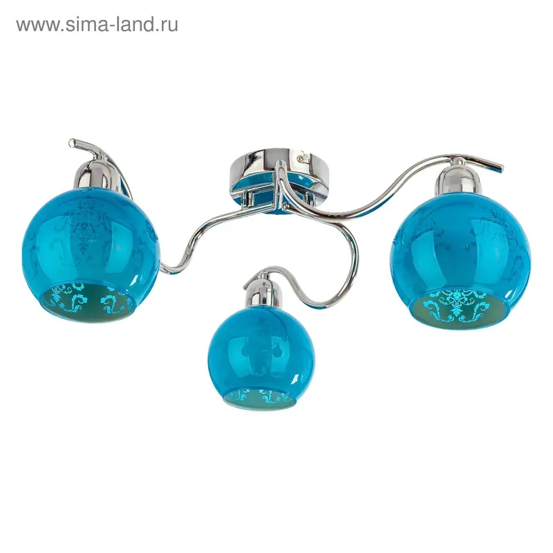 Люстра "Индира" 3 лампы, 40W, E14, размеры 40х40х20х0 (см)