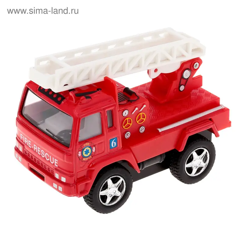 Машина металлическая Funny Fire Engine pull back action, инерция, масштаб 1:32