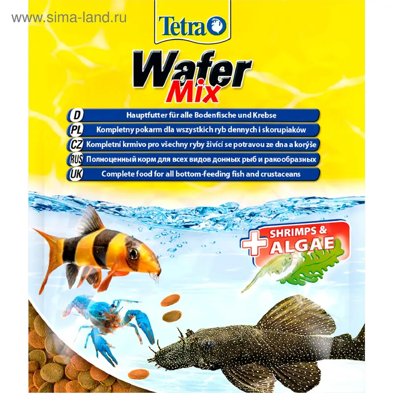 Корм TetraWaferMix для рыб, таблетки, пакет, 15 г