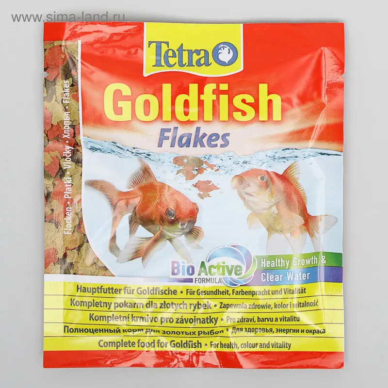 Корм Goldfish для золотых рыб, хлопья, пакет, 12 г