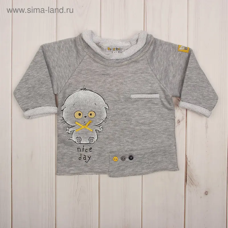 Кофта "Толстовка", рост 68 см, цвет серый меланж в101_М