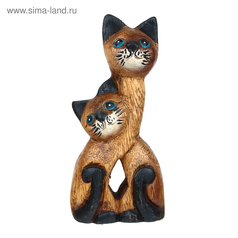 Сувенир дерево "Парочка кошек" 15х4х7 см
